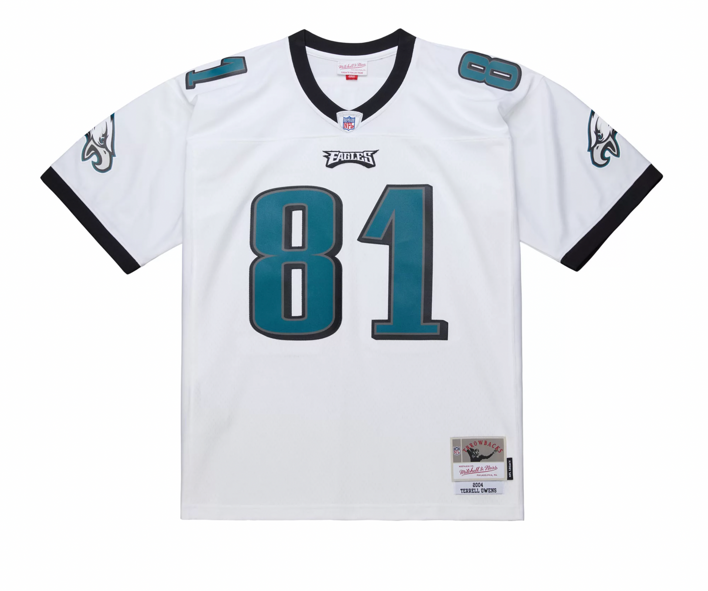 Men's Terrell Owens Philadelphia Eagles 2004 White Mitchell & Ness Legacy Replica Jersey