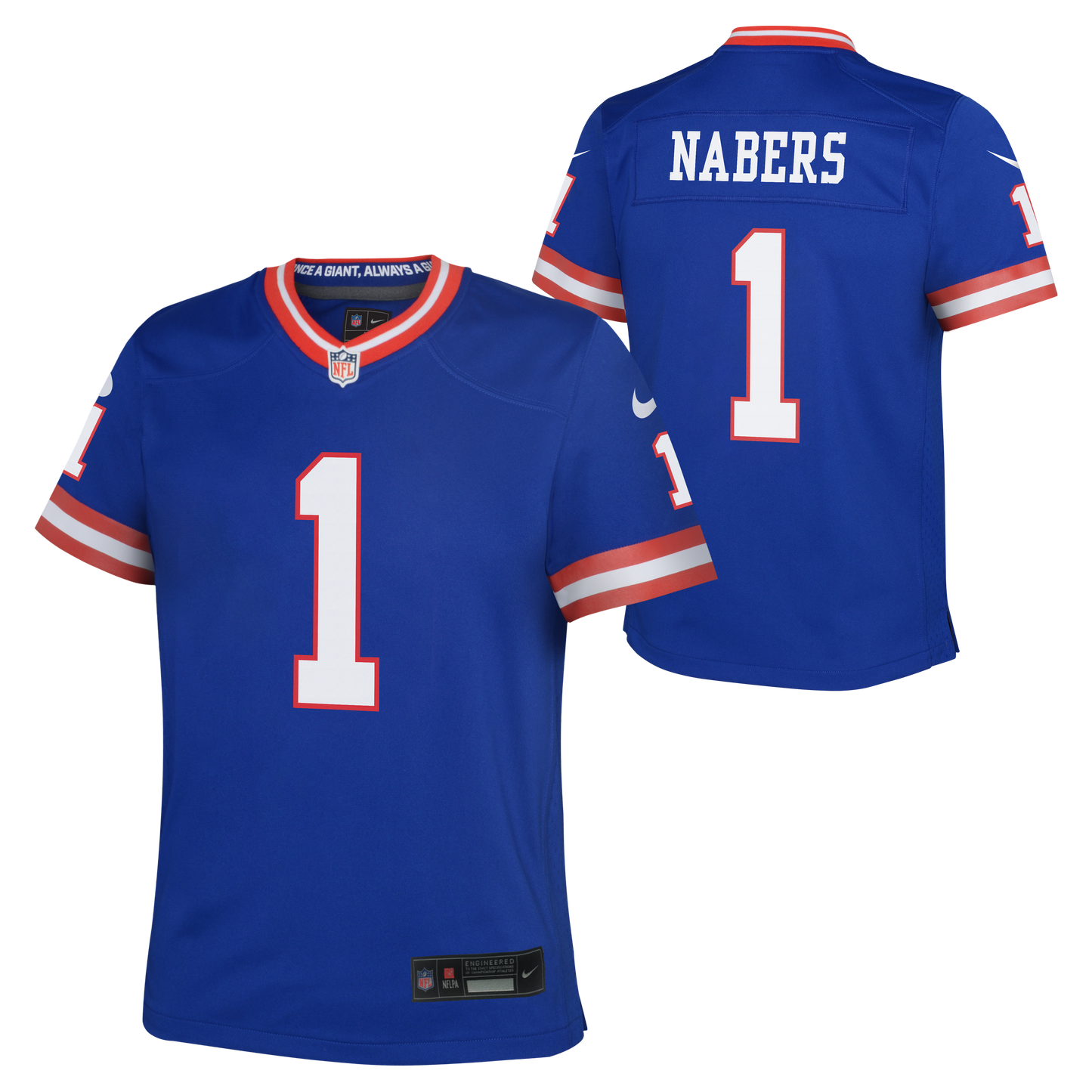 Youth Malik Nabers New York Giants Alternate Red/Blue Nike Game Jersey
