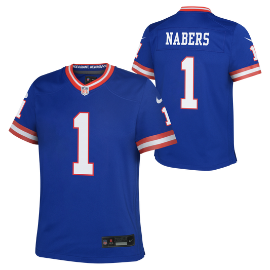 Youth Malik Nabers New York Giants Alternate Red/Blue Nike Game Jersey
