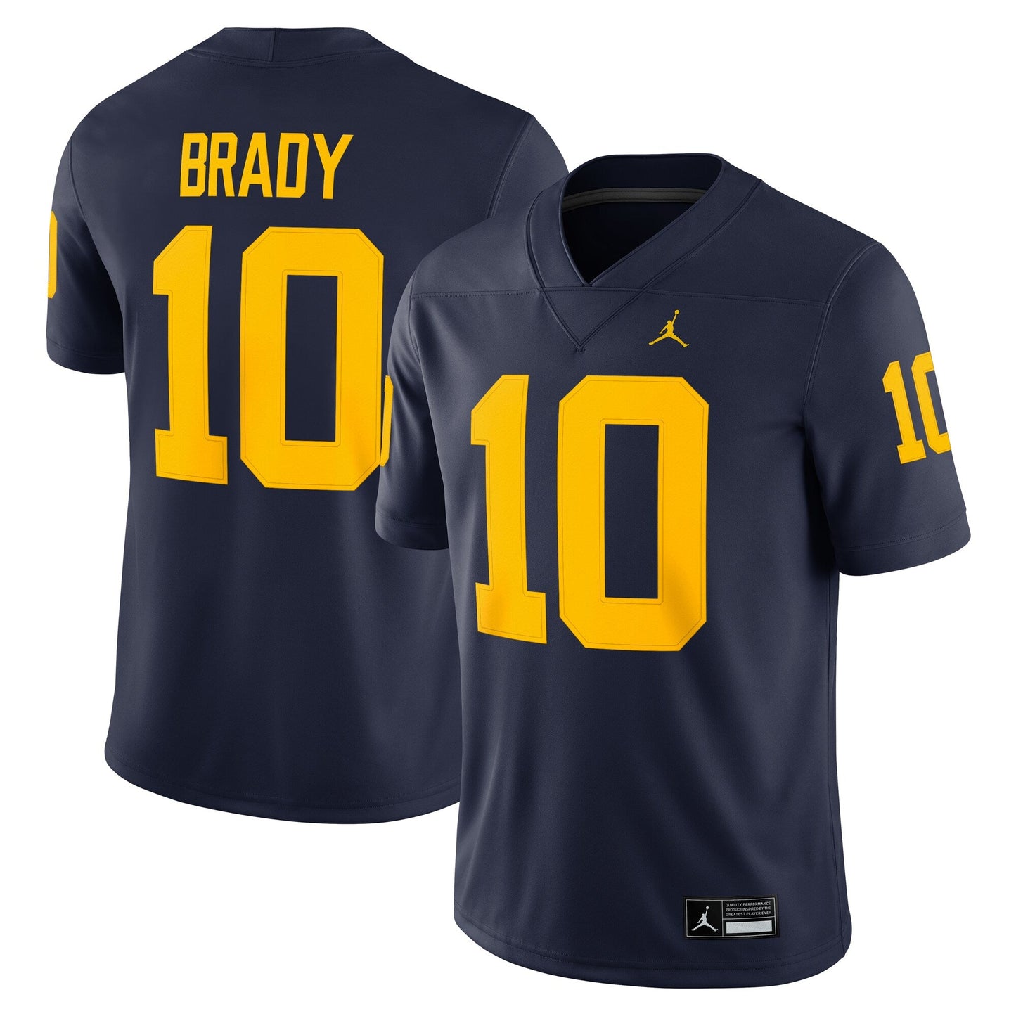 Men's Tom Brady Michigan Wolverines Navy Jumpman Nike Game Jersey